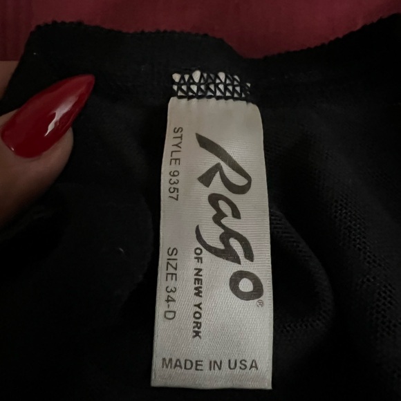 Rago black vintage inspired lingerie bodysuit with garters - Picture 2 of 2